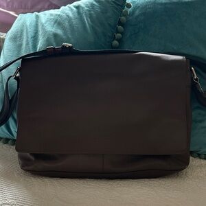 Coach Dark Brown Leather Messenger Bag